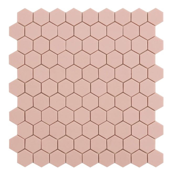 By Goof Mozaïek hexagon pink 3,5x3,5cm